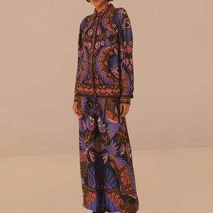 FARM Rio Black Heart Forest Lenzing Ecovero Viscose Wide Pants